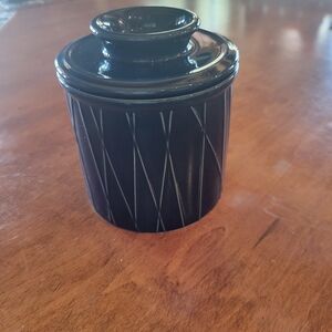 Navy Blue Ceramic Jar with Lid